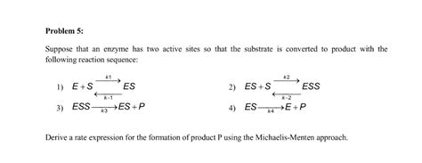 Solved Problem Suppose That An Enzyme Has Two Active Chegg