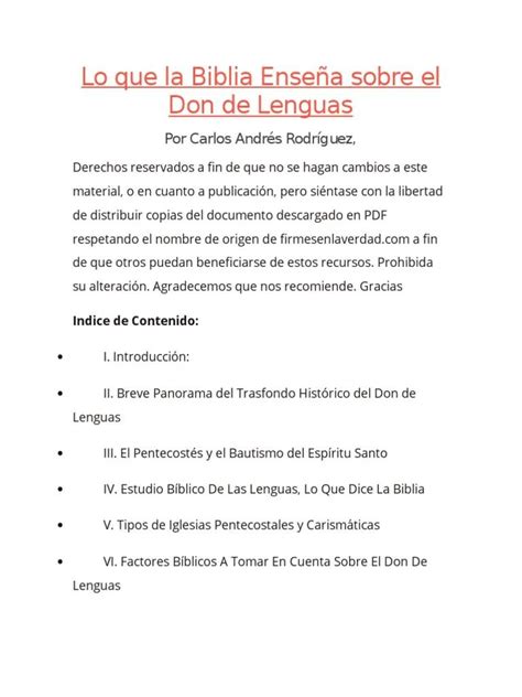 El Don De Lenguas ¿fenómeno Bíblico O Experiencia Espiritual Iglesia Del Pilar