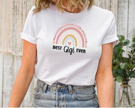 Personalized Gigi Tshirt Mothers Day Gift For Grandma Gigi Custom Tee