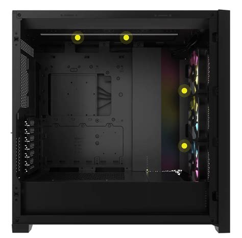 Icue 5000d Rgb Airflow Mid Tower Case Black 3x Af120 Rgb Elite Fans Icue Lighting Node Pro