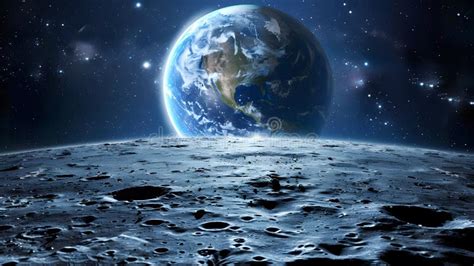 View of Planet Earth from the Moon Stock Image - Image of background ...