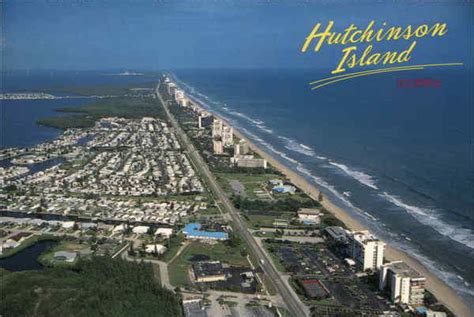 Looking North Along Hutchinson Island, Florida Postcard