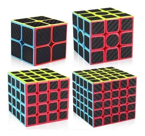 Kit Cubos Mágicos Profissionais 2x2 3x3 4x4 5x5 Moyu Carbon Cor da