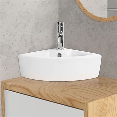 Lavabo D angle En Céramique Lave mains Moderne Avec Trop plein