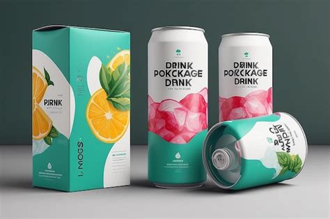 Premium Photo Drink Packaging Mockup Design