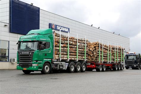 Scania R730 Euro 6 V8 Timber Truck Editorial Photography Image Of