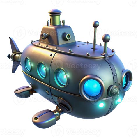 impressive minimalist A steampunk submarine, exploring the depths of