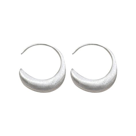 Silver Moon Crescent Earrings Silver C Shaped Earrings Silver Bold Crescent Earrings Dainty