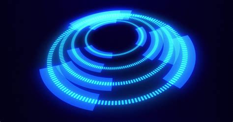 HUD circle interfaces, high-tech futuristic display, hologram button
