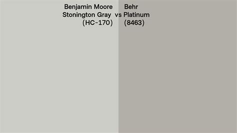 Benjamin Moore Stonington Gray HC 170 Vs Behr Platinum 8463 Side By