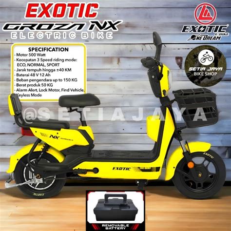 Jual Sepeda Listrik E Bike Exotic Groza Nx V Ah Watt Removable