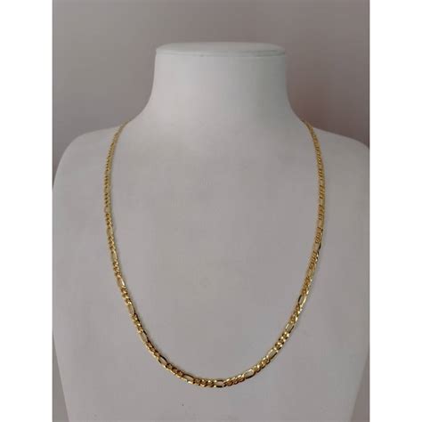 Collier Uomo Donna Maglia Catena 3 1 Lucida Piatta Oro Giallo 18 Kt