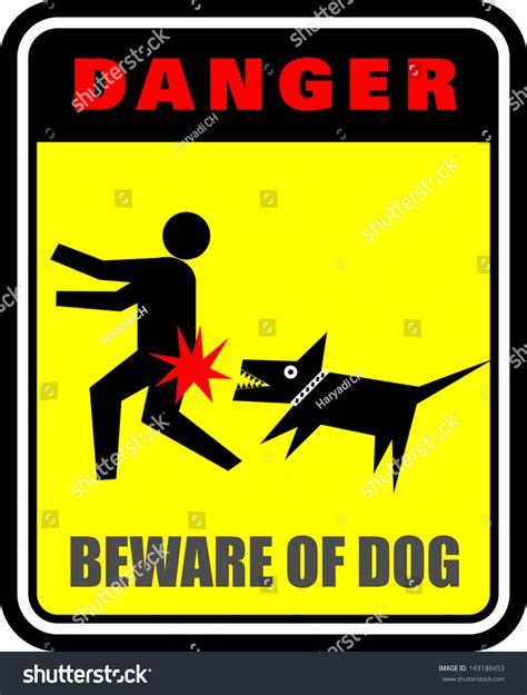 Danger Beware Dog Sign Vector Stock Vector 143188453 Shutterstock