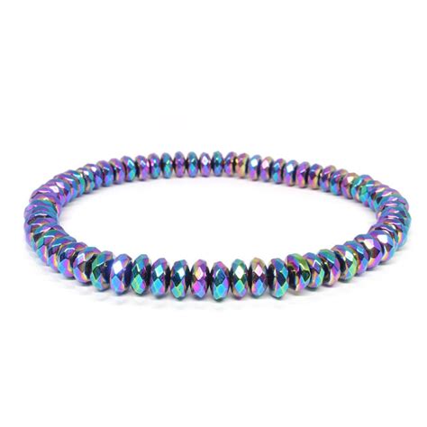 Bracelet Extensible En H Matite Titane Arc En Ciel