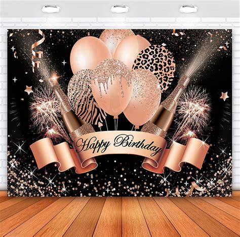 Buy Sensfun Rose Gold Happy Birthday Backdrop For Women Bday Party Photography Background 7x5ft