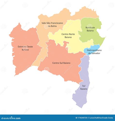 Mapa Das Regi Es Do Estado Da Bahia Ilustra O Stock Ilustra O De