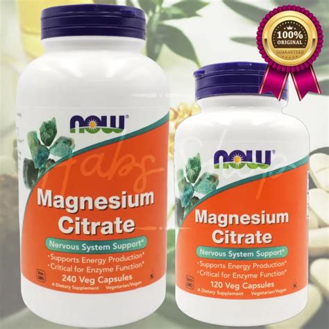 Now Foods Magnesium Citrate Veg Capsules Or Veg Capsules