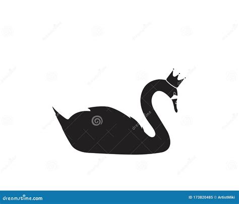 Silueta De Cisne Aislada En Vector De Fondo Blanco Diseño De Afiches