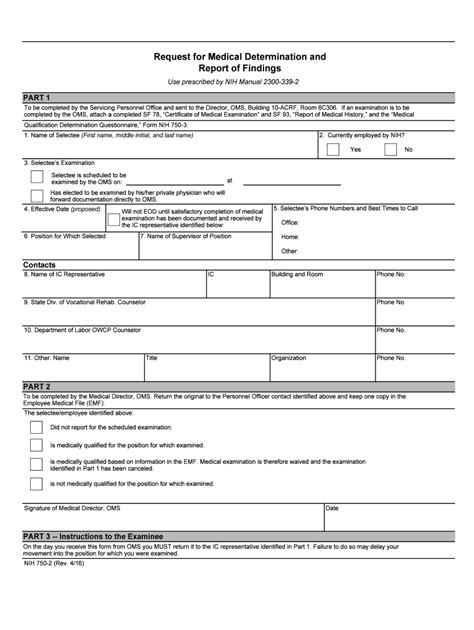 Fillable Online Oma Od Nih Nih Form Request For Medical