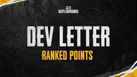 Dev Letter Ranked Points NEWS PUBG BATTLEGROUNDS