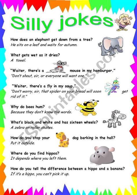 Silly jokes - ESL worksheet by Lu25