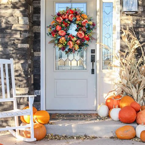 Fall Peony And Pumpkin Wreath Year Round Wreath Lulunami