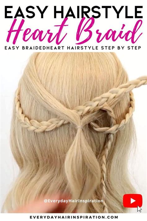 Easy Braided Heart Hairstyle Simple Half Up Half Down Hair For Beginners Everyday Hair