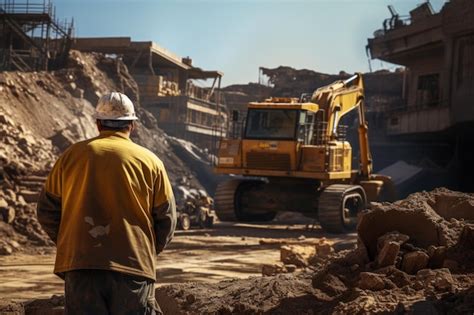 Construction Site Worker Excavator Man Adult Mature Male European
