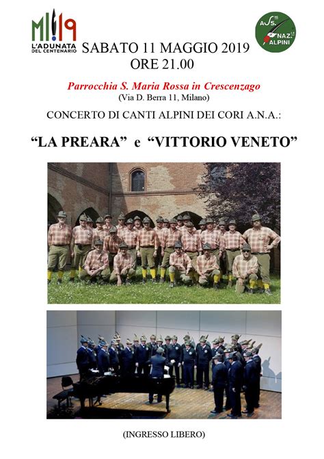 Concerto Di Canti Alpini Santa Maria Rossa In Crescenzago