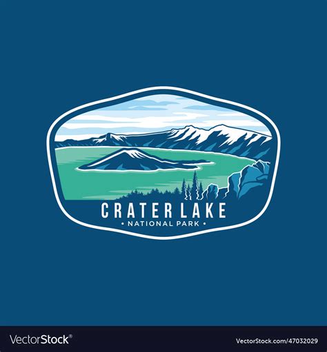 Crater Lake National Park Emblem Patch Logo Vector Image