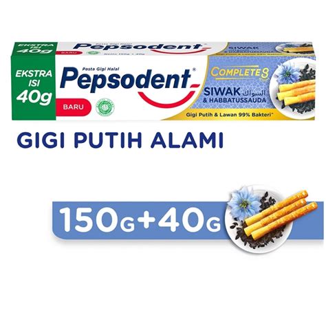 Jual PEPSODENT Pasta Gigi Complete 8 Siwak Habbatussauda 150 40g