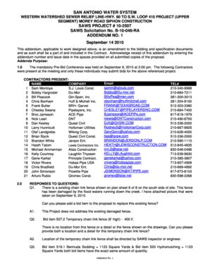 Fillable Online Saws SAN ANTONIO WATER SYSTEM WESTERN WATERSHED SEWER