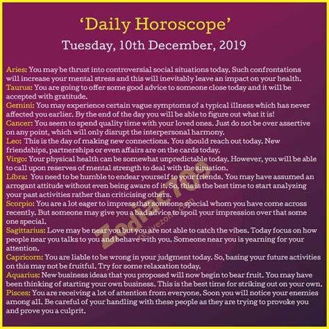 Th December Horoscope Revive Zone