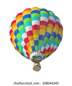 Hot Air Ballon Isolated On White Stock Illustration 108044345