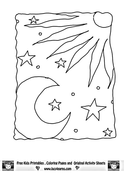 Free Printable Sun And Moon Coloring Pages