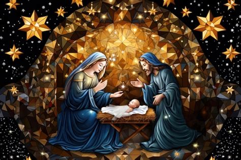 Noël Religieux Chrétien Crèche De L enfant Jésus Avec Marie Joseph Et L