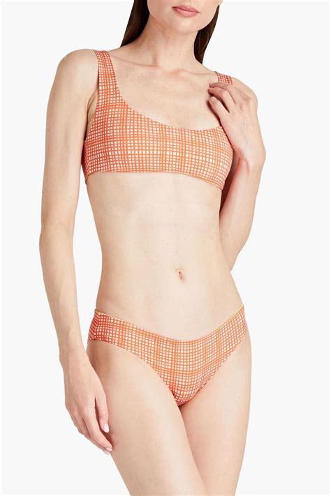 SOLID STRIPED Reversible Printed Bikini Top THE OUTNET