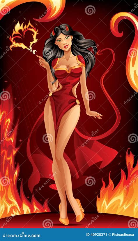 Devil Woman Stock Vector Illustration Of Party Flame 40928371