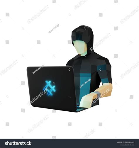 3d Hacker Laptop Icon Flat Illustration Stock Illustration 2120469662