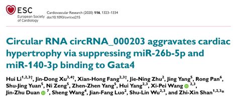 Circular Rna Circrna Aggravates Cardiac Hypertrophy Via