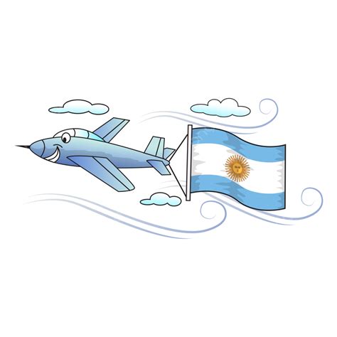 Airplane With Flag Argentina Airplane With Flag Cartoon Flag Flag