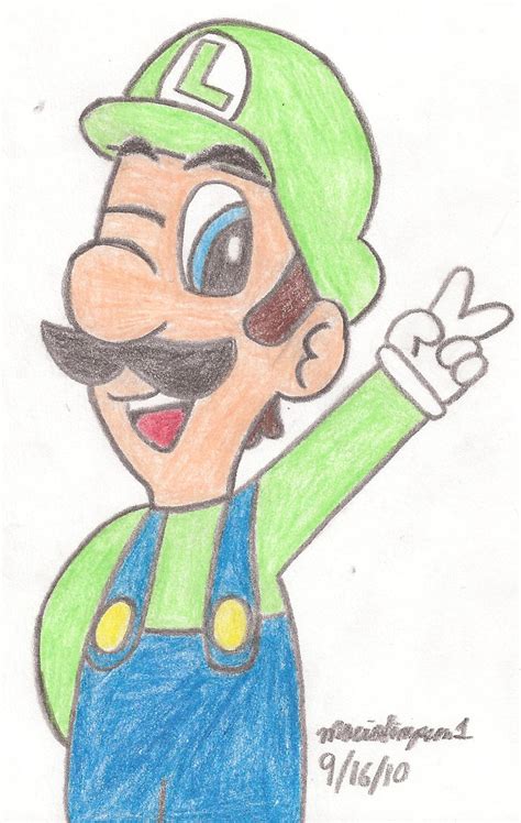 Luigi Drawing by MarioSimpson1 on DeviantArt