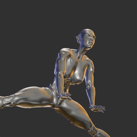High Tech Cyber Girl Nude Statue For D Print D File For D Printingcults