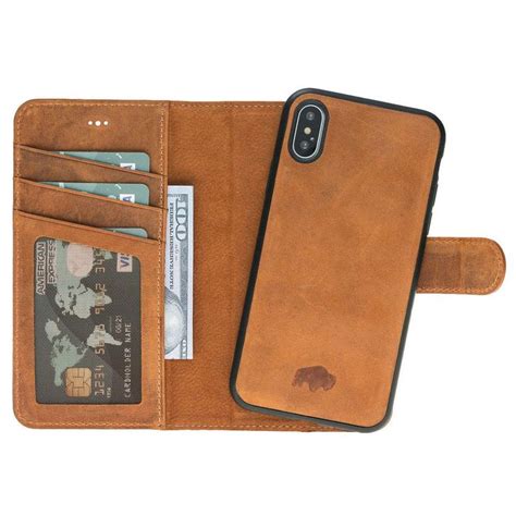 Burkley Case Magnetic Detachable Leather Wallet Case For Apple IPhone X