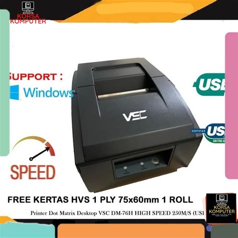 Jual Printer Kasir Dot Matrix Vsc Dm 76h Usb Printer Struk Kasir Hvs