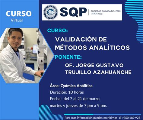 Curso Validación de métodos analíticos Sociedad Química del Perú