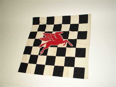 Nifty S Mobil Oil Original Speedway Checkered Flag With P