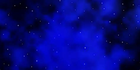 Fondo De Vector Azul Oscuro Con Estrellas Pequeñas Y Grandes Ilustración Colorida Con Estrellas