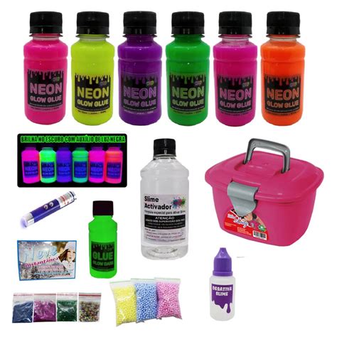 Kit Completo Para Fazer Slime Colas Neon Ine Slime Shopee Brasil