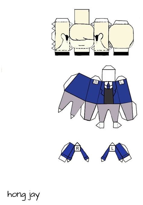 Blue And White Jacket Papercraft